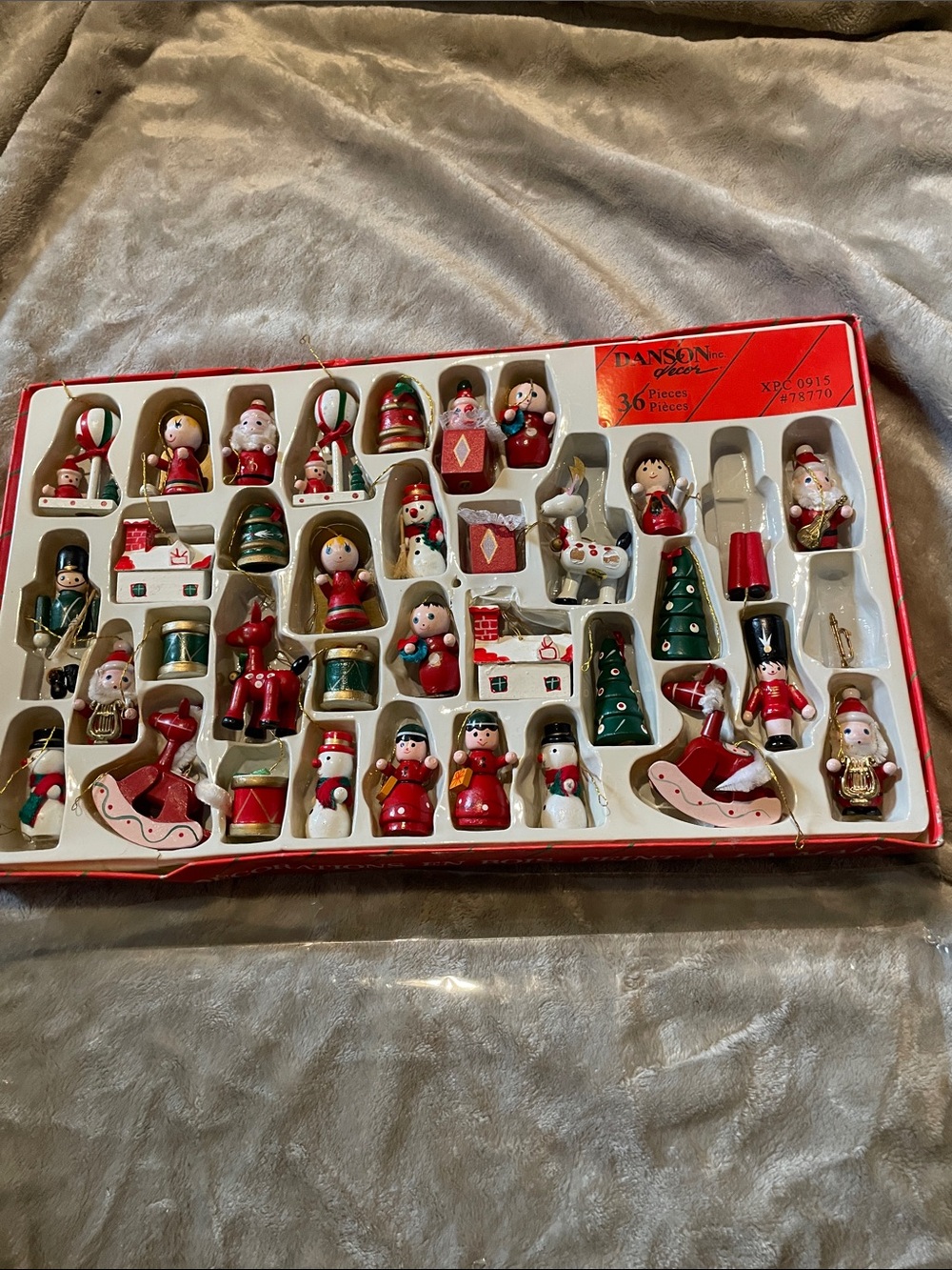 Vintage Danson Decor Wood Christmas Ornaments Mini Hand Painted Craft Lot As-Is